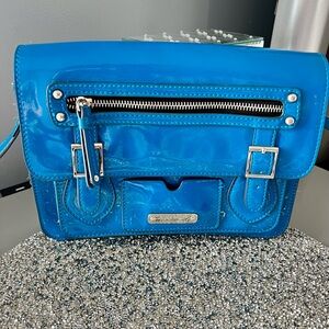 NINE WEST Blue Patent Crossbody Bag